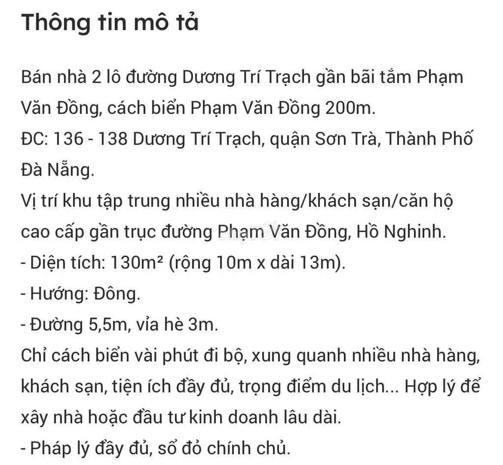 Biệt Thự Biển Phạm Văn Đồng - Cần Bán Nhanh