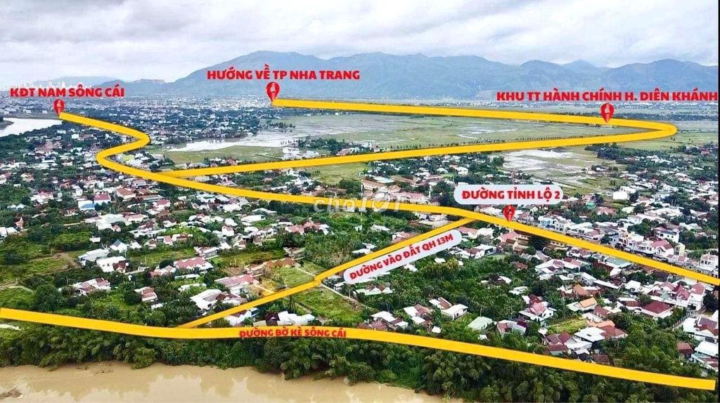 Bán Lô Đất Diên Lạc - Diên Khánh - Đường Oto 4M . Gần Sông