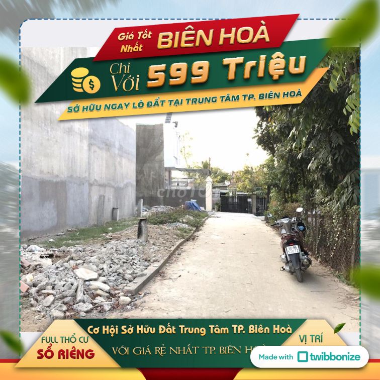 599 Triệu Sở Hữu Lô Đất Gần Công Viên Biên Hùng - Biên Hòa