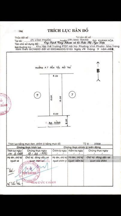 Cần Bán Gấp Bán Nhanh Lô Đất Sổ Riêng 52 M2, Mặt Tiền 4M Tại Nha Trang - Khánh Hòa, Giá 4.16 Tỷ