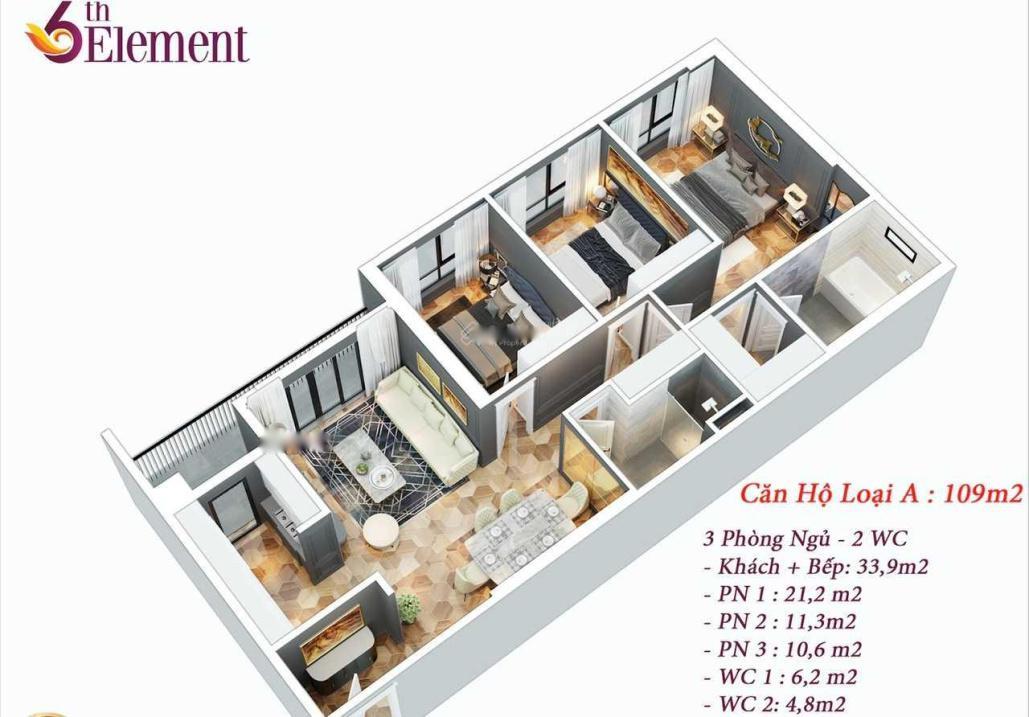 Bán Gấp Chung Cư 6Th Element, 2 Phòng Ngủ, Giá 3.7 Tỷ Tại Quận Tây Hồ - Hà Nội