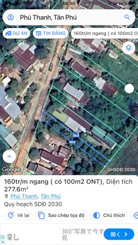 Bán Gấp :: 5X56M ( 100M2 Ont ) 800Trờng Nhựa 15M . Phú Thanh ,Tân Phú