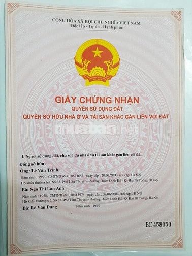 Thiện Chí Chuyển Nhượng Nhà Đất 32 Phố Hàn Thuyên Thủ Đô Hà Nội Sđcc.