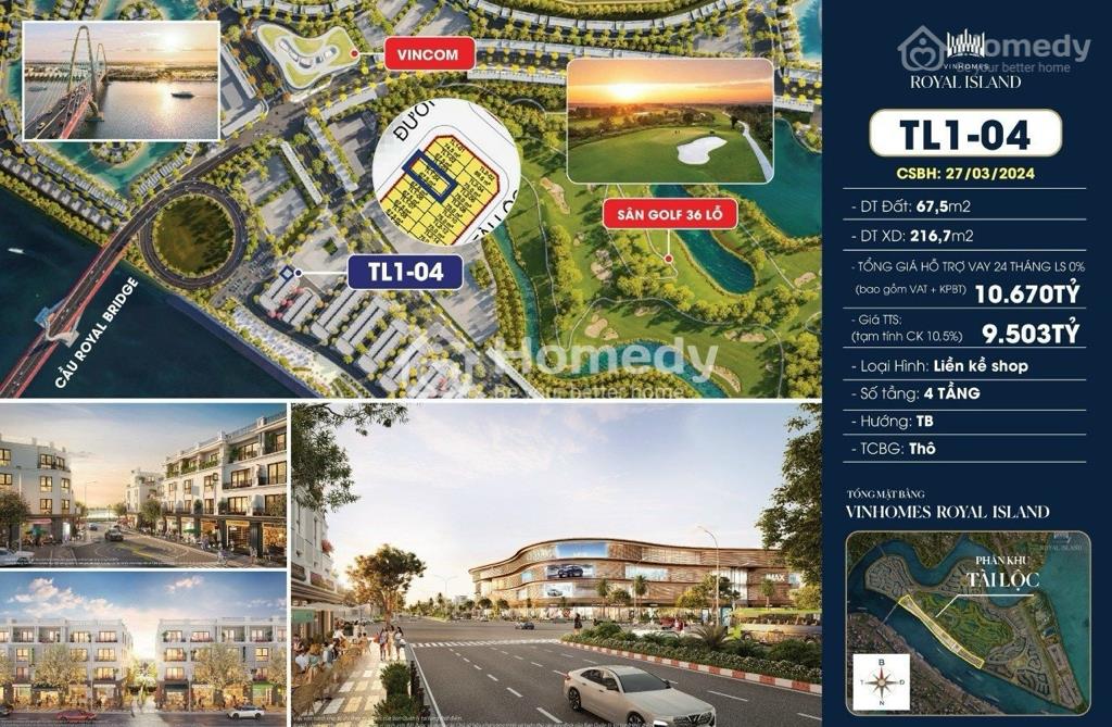 Shophouse Tài Lộc Quỹ Độc Quyền Vinhomes Royal Island