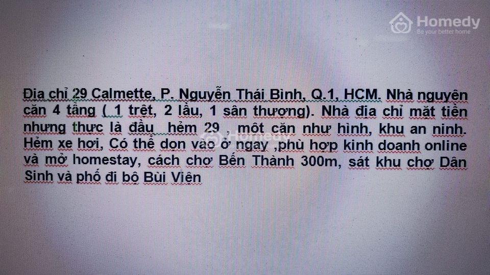 Địa Chỉ 29 Calmette, P. Nguyễn Thái Bình, Q.1, Hcm. Nhà Nguyên Căn 4 Tầng