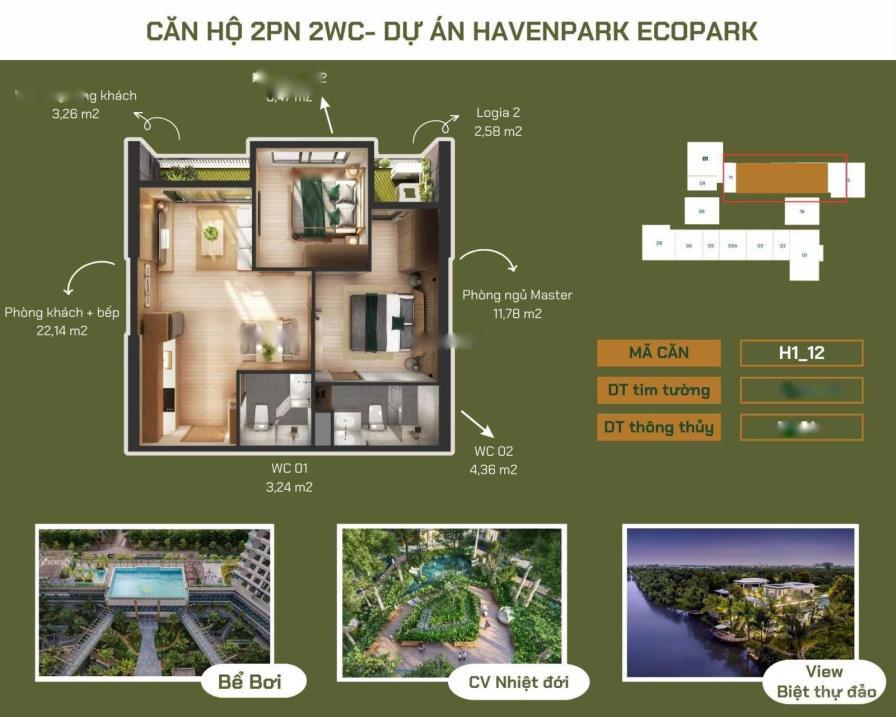 Cần Bán Nhà Chung Cư Haven Park Residences, 2 Phòng Ngủ, 64 M2, Giá 2.5 Tỷ Tại Văn Giang