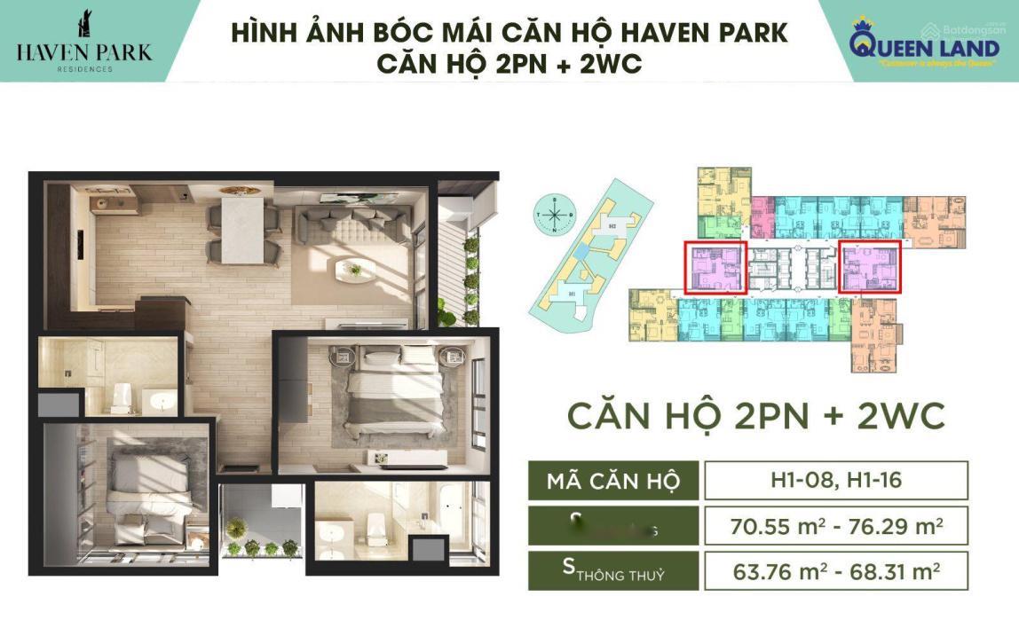 Bán Nhanh Căn Chung Cư Haven Park Residences, 2 Phòng Ngủ, Giá 2.75 Tỷ Tại Văn Giang - Hưng Yên