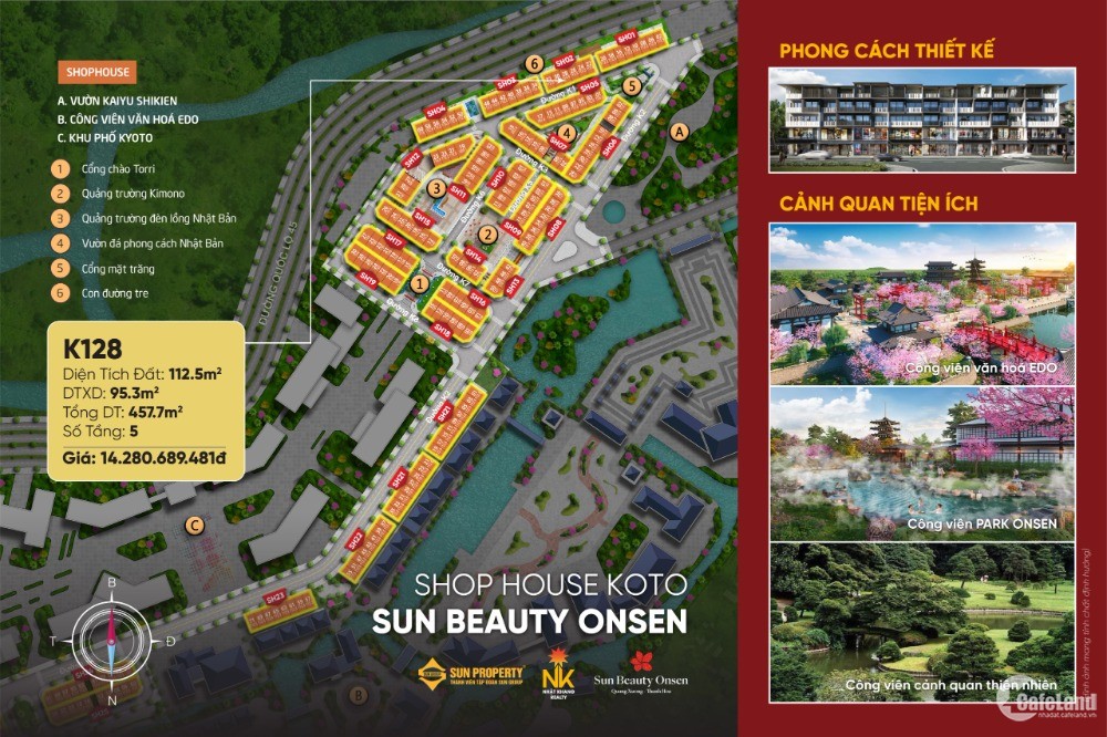 Quỹ Căn Độc Quyền Shophouse Koto 2 Mặt Tiền Dự Án Sun Beauty Onsen Thanh Hóa