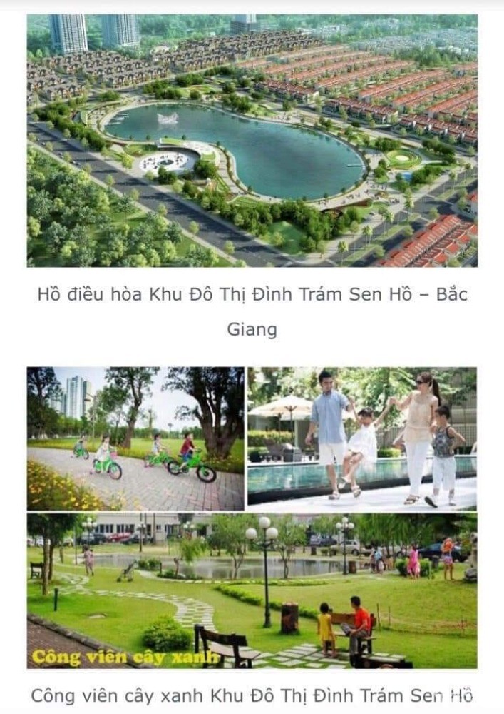 Bảng Giá Dự Án, Kđt Đình Trám Sen Hồ, Việt Yên, Bắc Giang.