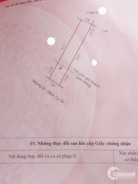 Hàng Nóng Nhe Ae Mua 7 Tặng 1🤑🤑 Nền Ql.54. 7X42.84M² Tông Dt.305.7M²