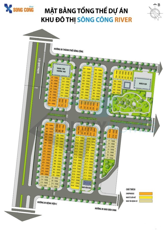 Bán Liền Kề Lô Góc 2 Mặt Tiền Dự Án Diamon City Sông Công Giá 10Tr/M2