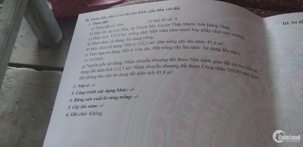 Em Cần Bán Gấp Nền Nhà Có Thổ Cư Tại Ấp Lợi Hòa Xã Thanh Mỹ Huyện Tháp Mười