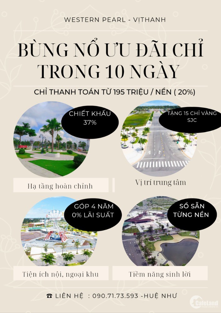 Đất Nền Vị Thanh Trung Tâm- 750 Triệu/ Nền