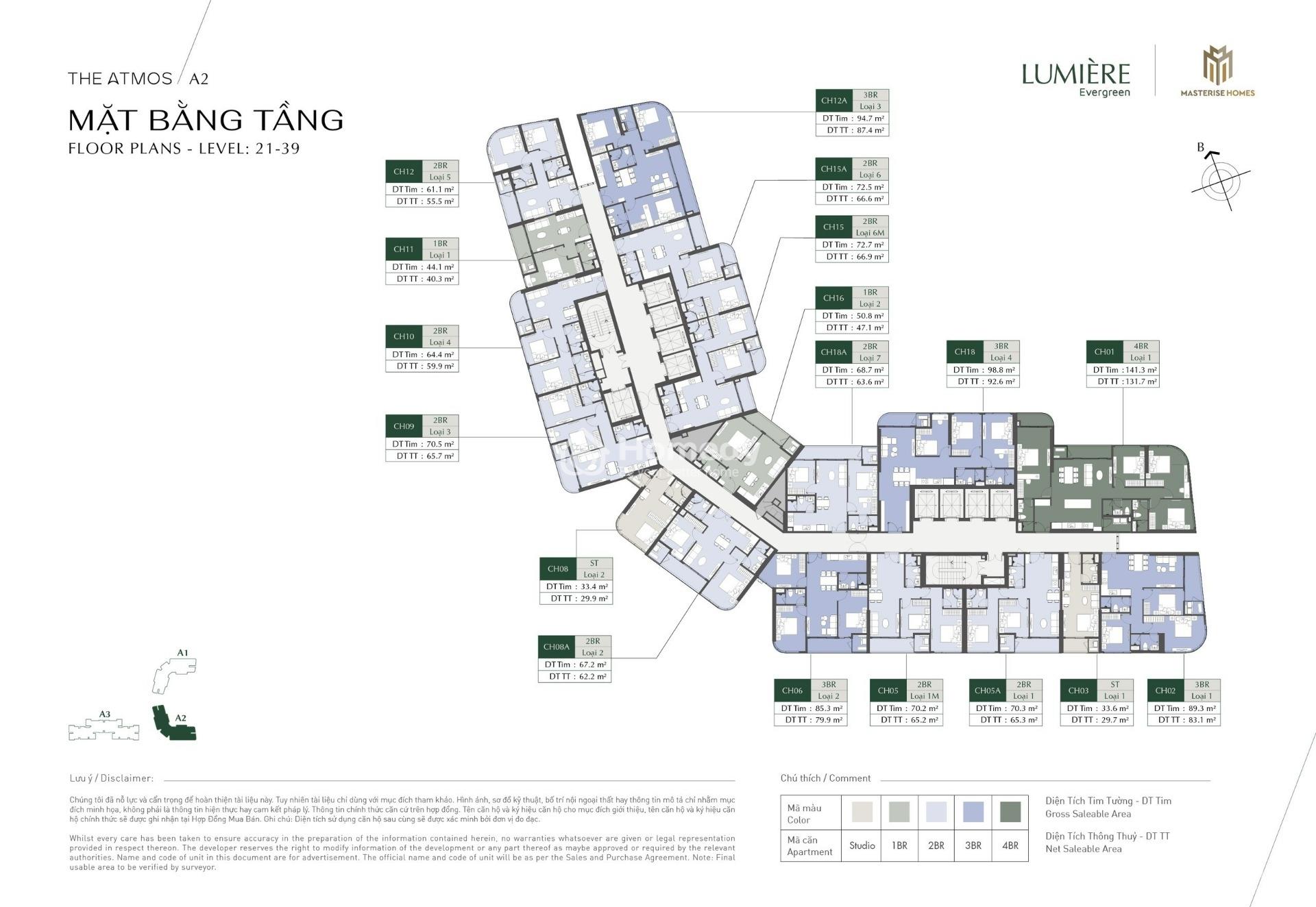 A2 - Lumiere Evergreen-Studio, 1Pn, 2Pn, 3Pn Gía 2,6Tỷ - 4Tỷ Ck 15%. Tặng 1 Cây Vàng. Vay 80% Ls 0%