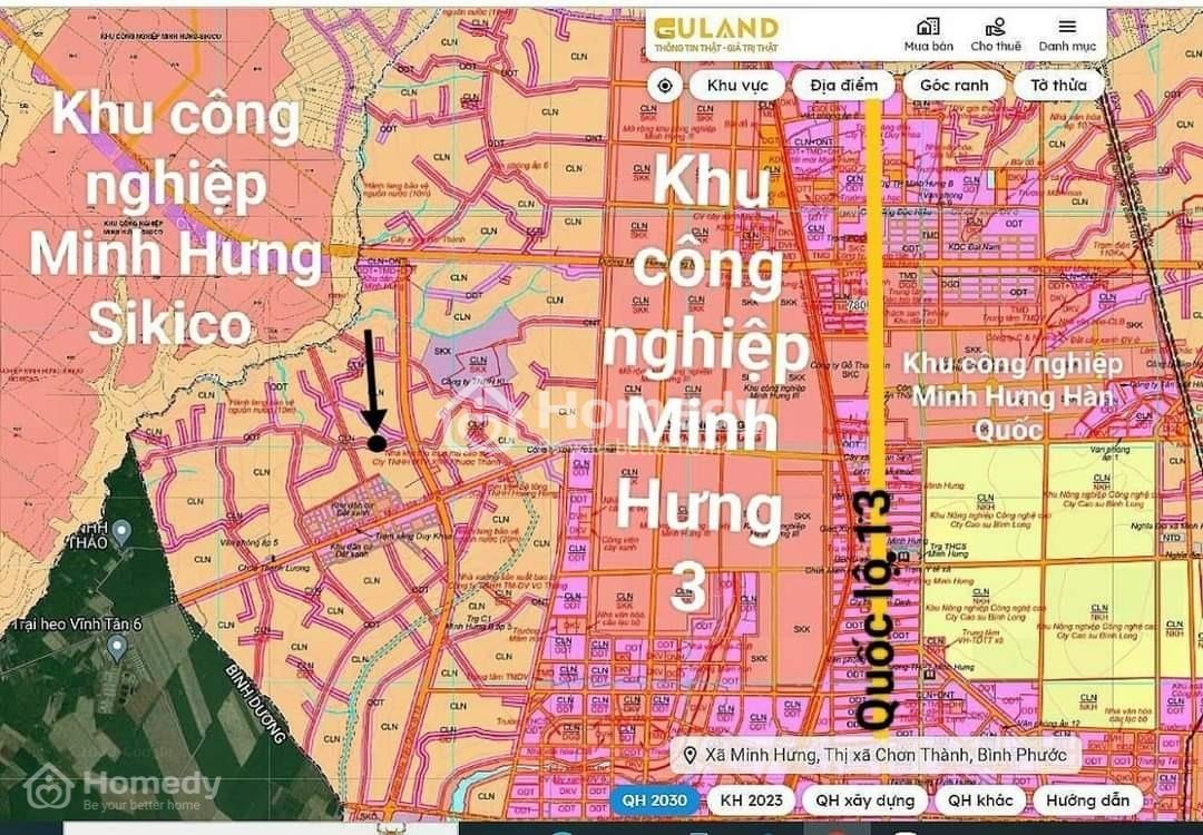 Đất Kinh Doanh Minh Hưng Chơn Thành Bình Phước Giá Rẻ 550Tr/Nền