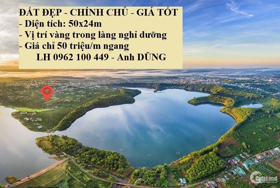 Đất View Hồ Gia Lai, 50Tr/Met Ngang