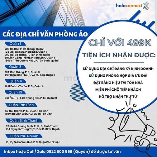 Cho Thuê Vp Ảo, Địa Điểm Đăng Ký Kinh Doanh Các Quận Hcm - Hợp Tác Mg