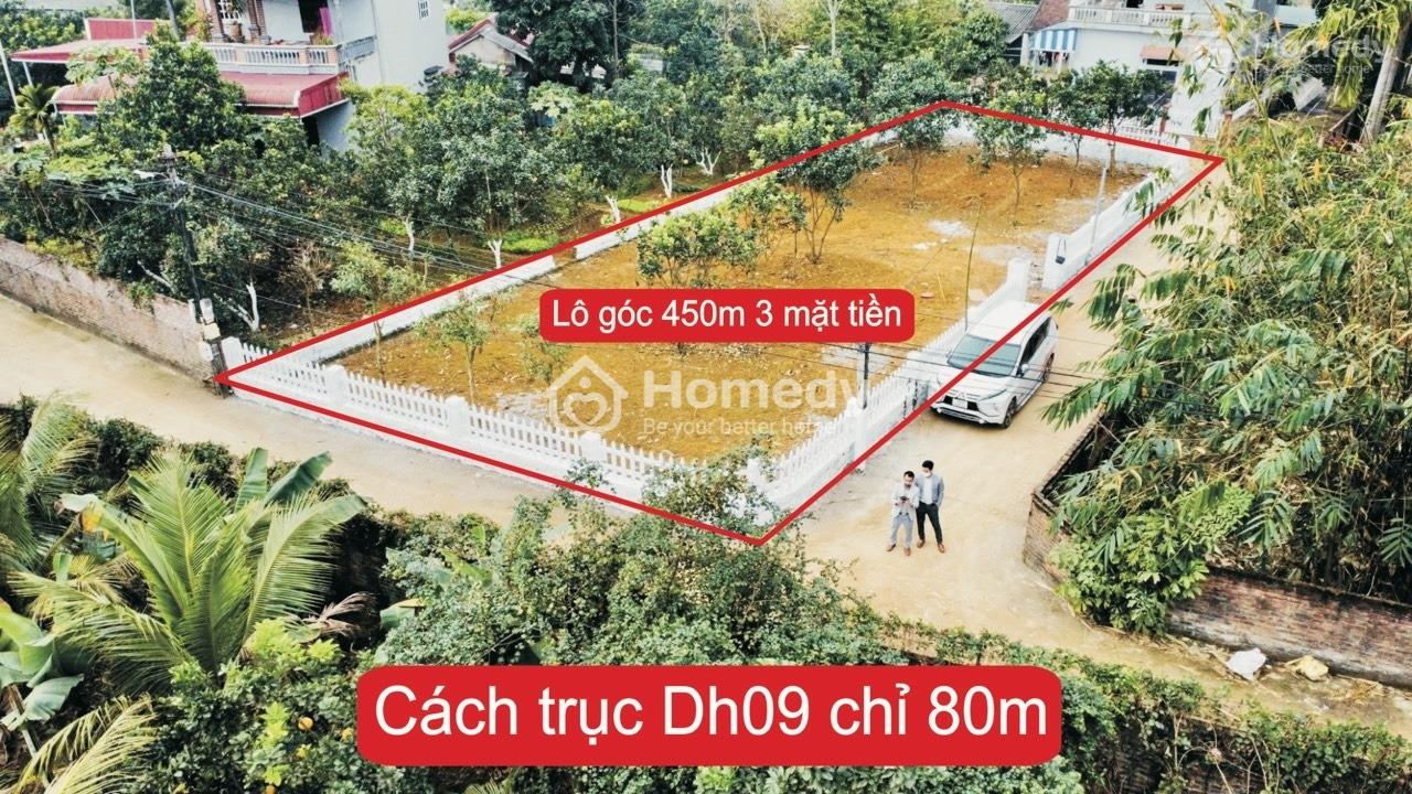 Hot Hot 450M2 Lô Góc 3 Mặt Tiền, Cách Dh09 50M, Giá Rẻ Nhất Hòa Thạch