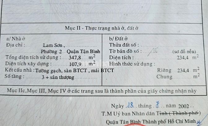 240M2 Hẻm 10M Lam Sơn 10X27 Ngay Sb Tân Sơn Nhất-Khu Bàn Cờ Chỉ 45 Tỷ.