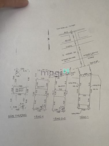 Cho Thuê Nguyên Căn Mt Hoàng Sa, Q1, 4.8X15M, 5 Tầng Chỉ 50Tr