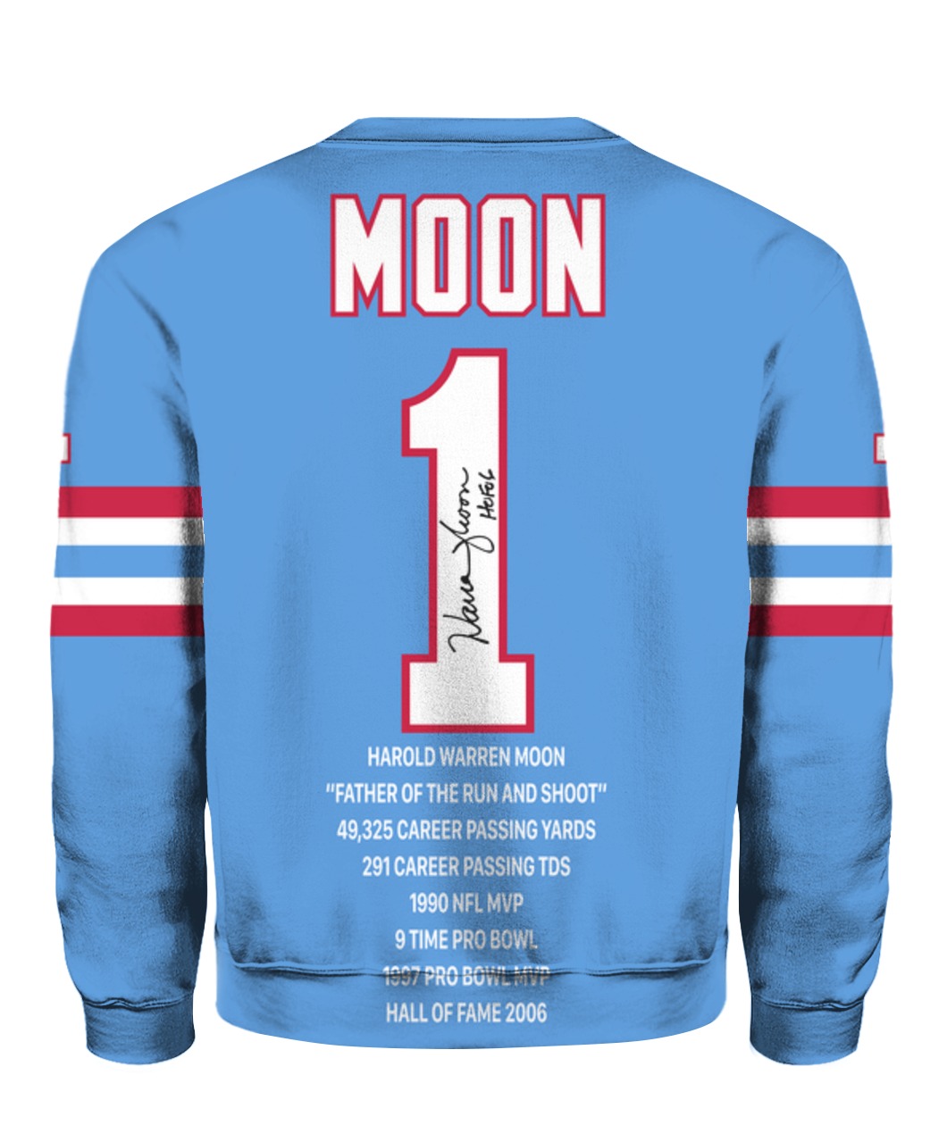 Houston Oilers Warren Moon Reebok Throwback Pro Style T Shirt