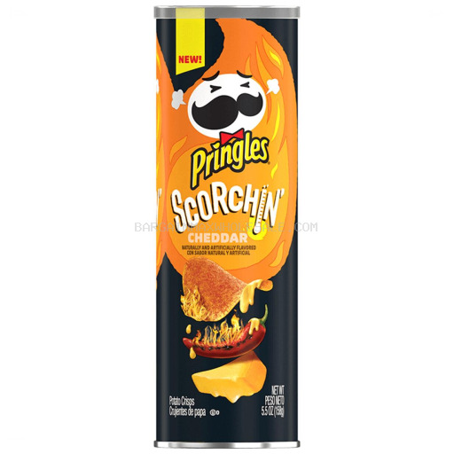 PRINGLES SCORCHIN CHEDDAR CHEESE 14/158 GM