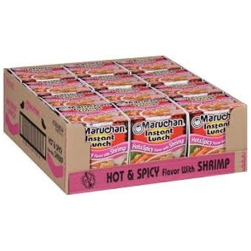00041789901447 MARUCHAN HOT & SPICY SHRIMP 12 CT - Image 1