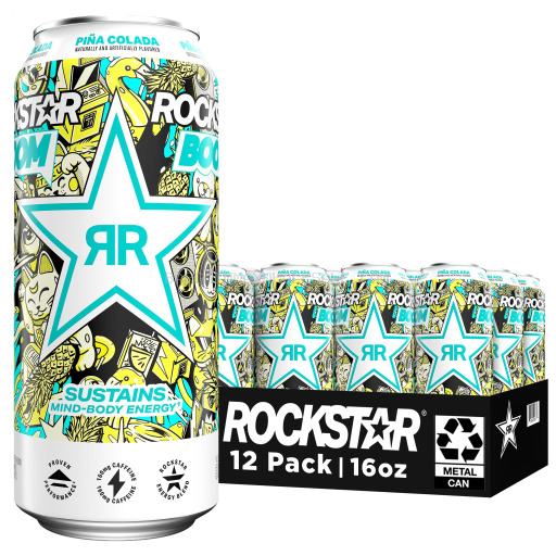 ROCKSTAR ENERGY BOOM PINA COLADA 12/16 OZ