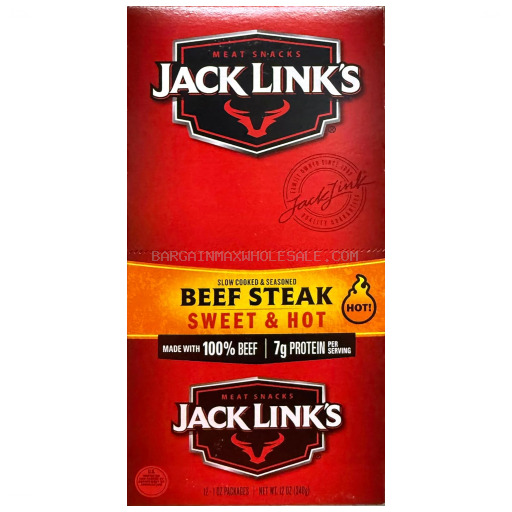JACK LINK'S SWEET&HOT BEEF STEAK 12/1 OZ