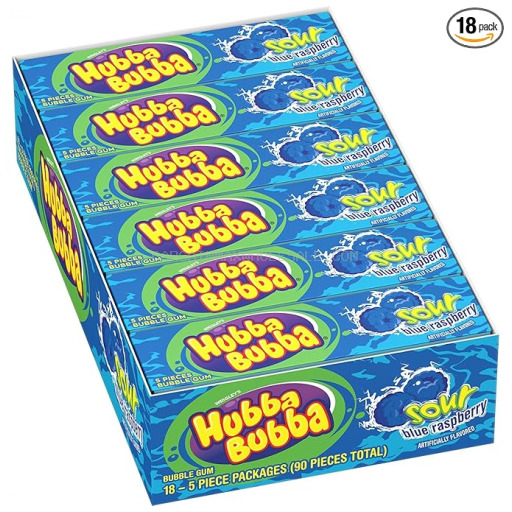 HUBBA BUBBA SOUR BLUE RASP 18 CT