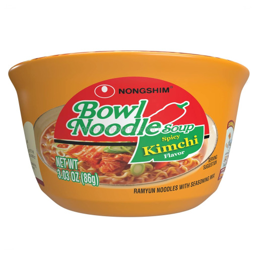 NONG SHIM BOWL NOODLE SPICY KIMCHI 12 CT