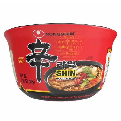 NONG SHIM BOWL NOODLE HOT & SPICY 18 CT