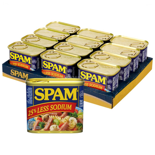 SPAM 25% LESS SODIUM 8/12 OZ