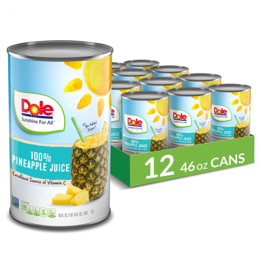 DOLE 100% PINEAPPLE JUICE 12/46 OZ
