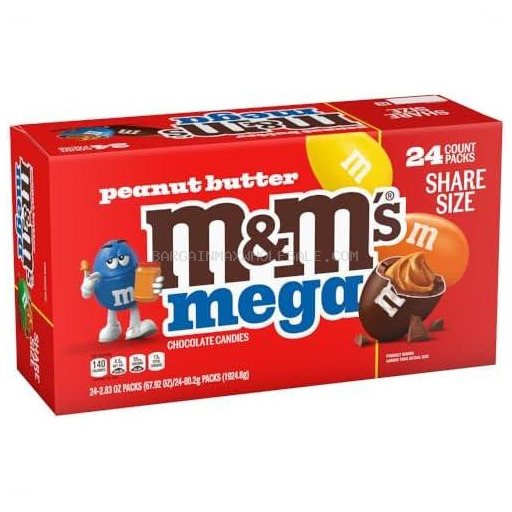 M & M PEANT BUTTER MEGA KG SIZE 24 CT