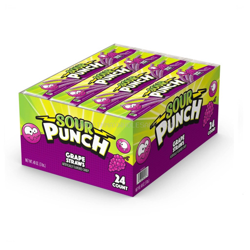 SOUR PUNCH GRAPE/STRAWBERRY 24 CT