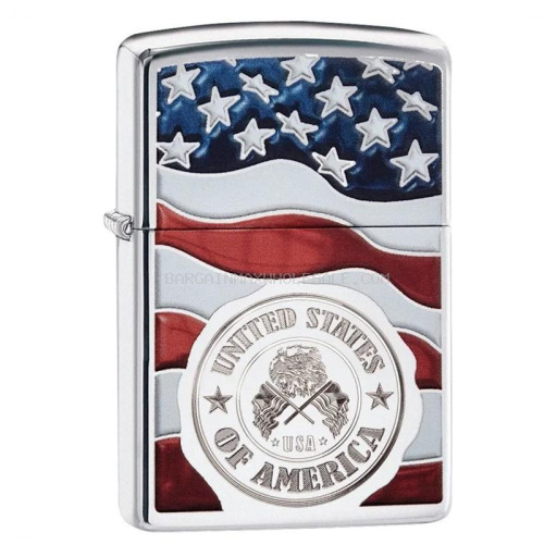 041689119836 ZIPPO 29395 AMERICA STAMP ON FLAG - Image 1