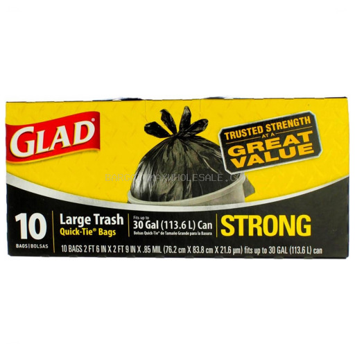 RED&WHITE 30 GFAL TRASH BAGS 12/10CT