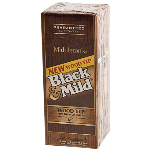 BLACK & MILD WOOD TIP UP 25 CT