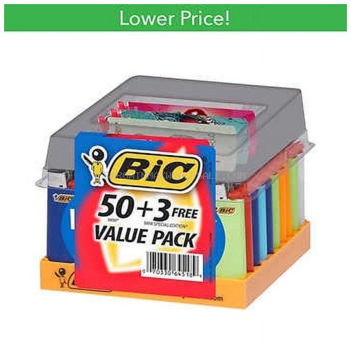 BIC LIGHTERS MINI 3 FREE 50 CT
