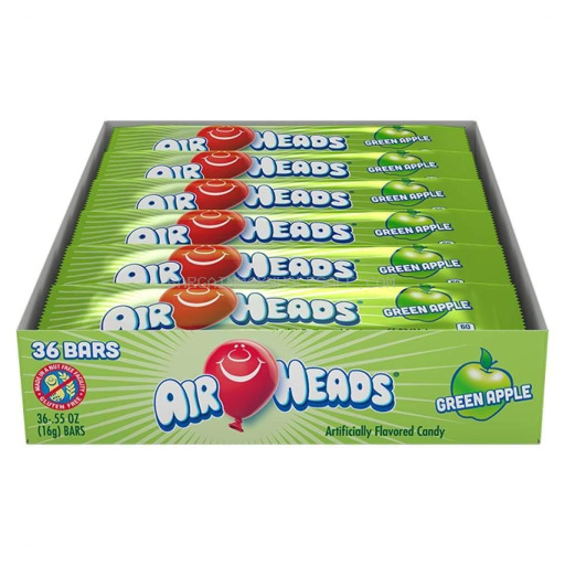 AIR HEADS BAR GREEN APPLE 36 CT