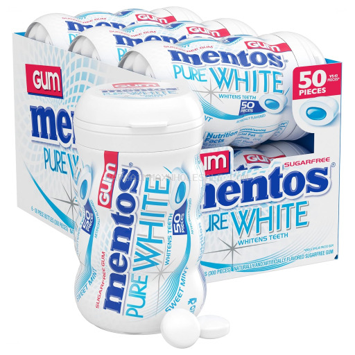 MENTOS GUM WHITE 6/50 CT