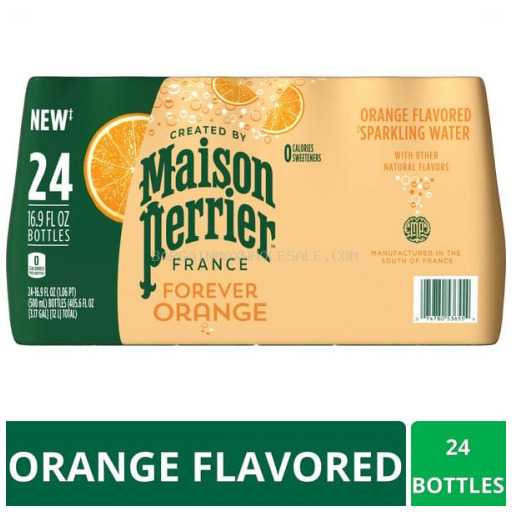 PERRIER SPARKLING WATER ORANGE BIL 24/16.9 OZ