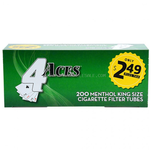 4 ACES TUBES MENTHOL KG SIZE PP $2.49 200 CT