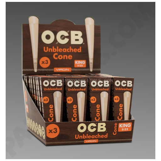 OCB UNBLEACHED CONE KING SIZE 32/3 CT