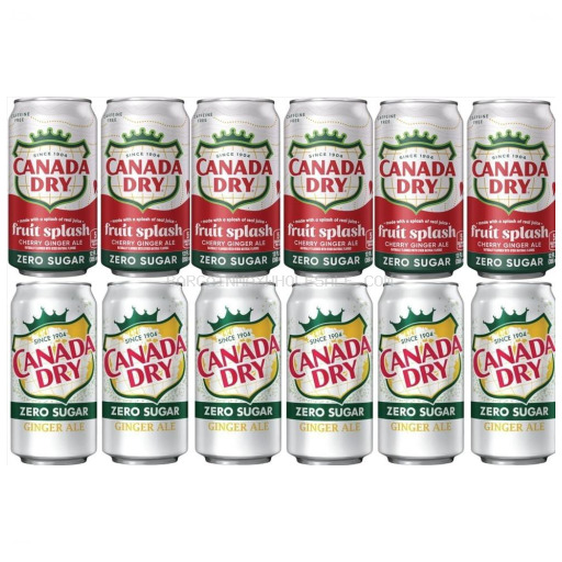 CANADA DRY ZERO FRUIT SPLASH 12/12 OZ