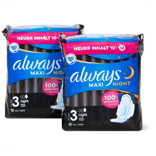 08700216353144 ALWAYS MAXI NIGHT 3 IN 1 24/8 CT - Image 1