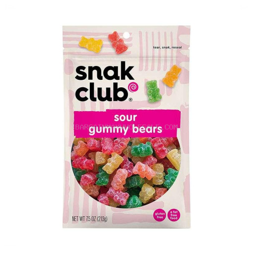 SNAK CLUB SOUR GUMMY BEARS 12CT