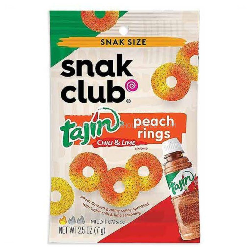 SNAK CLUB PEACH RINGS 12CT