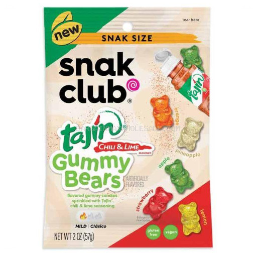 087076899066 SNAK CLUB TAJIN GUMMY BEARS 12CT - Image 1